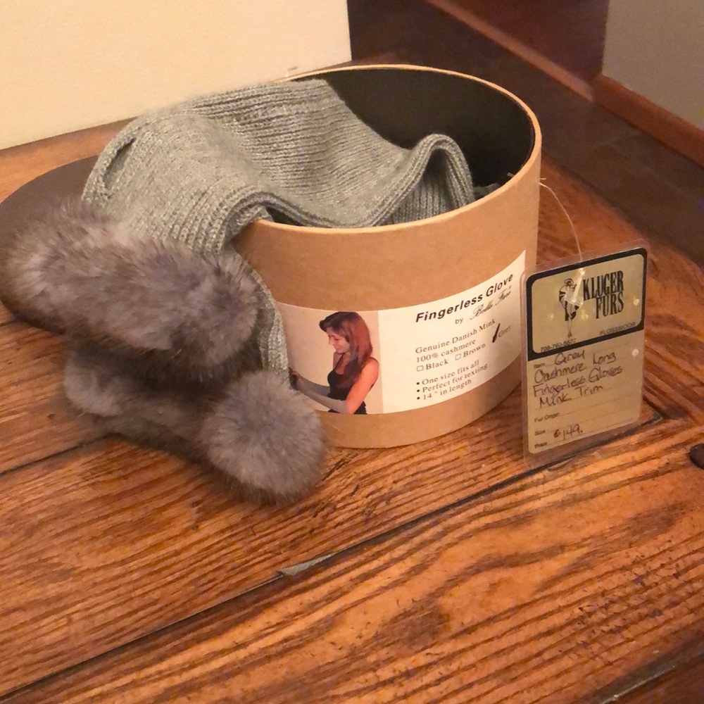 Mink and Cashmere Fingerless Gloves